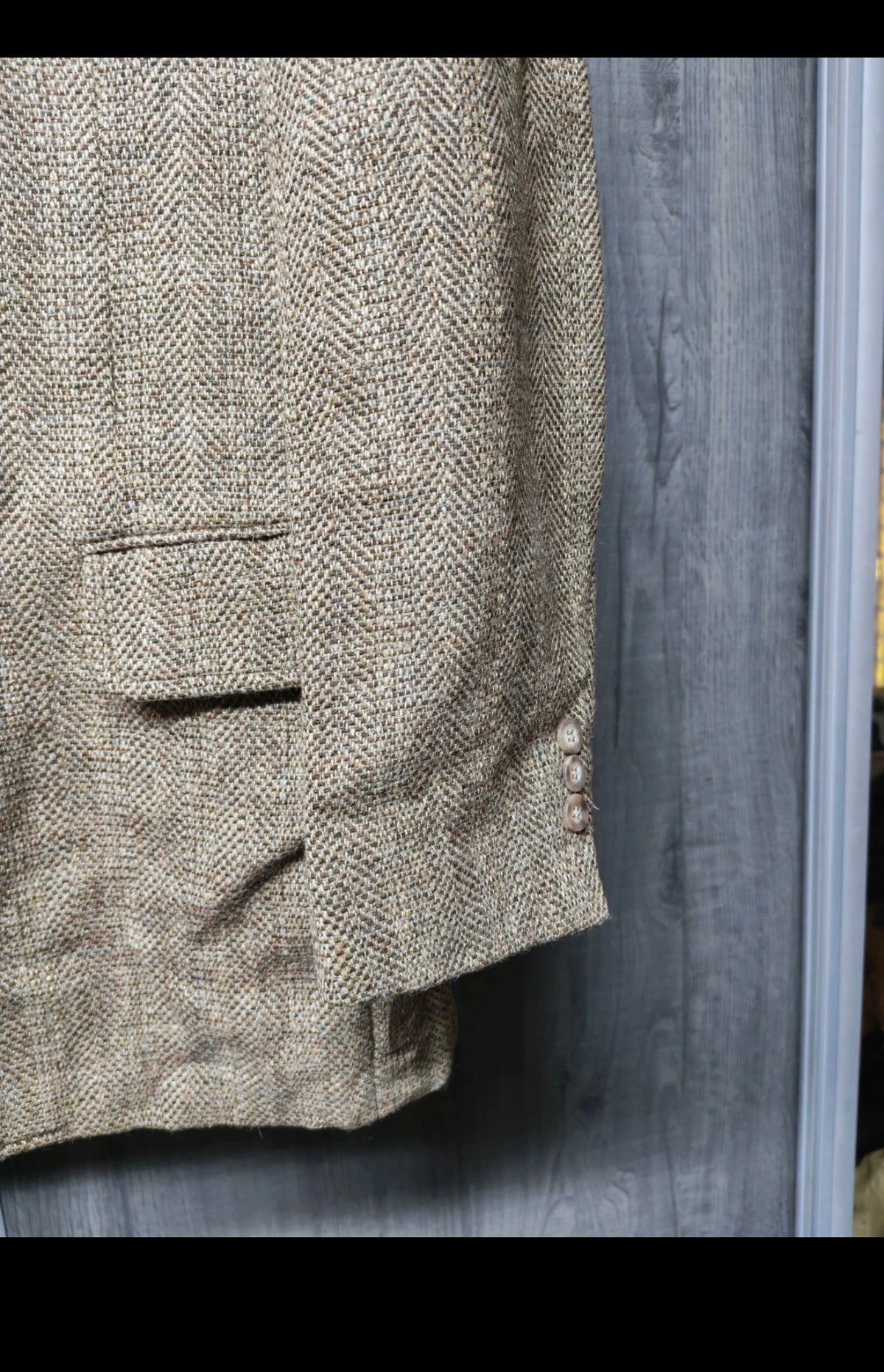 Vintage Paul Stuart pure wool tweed herringbone hunting jacket blazer 38R