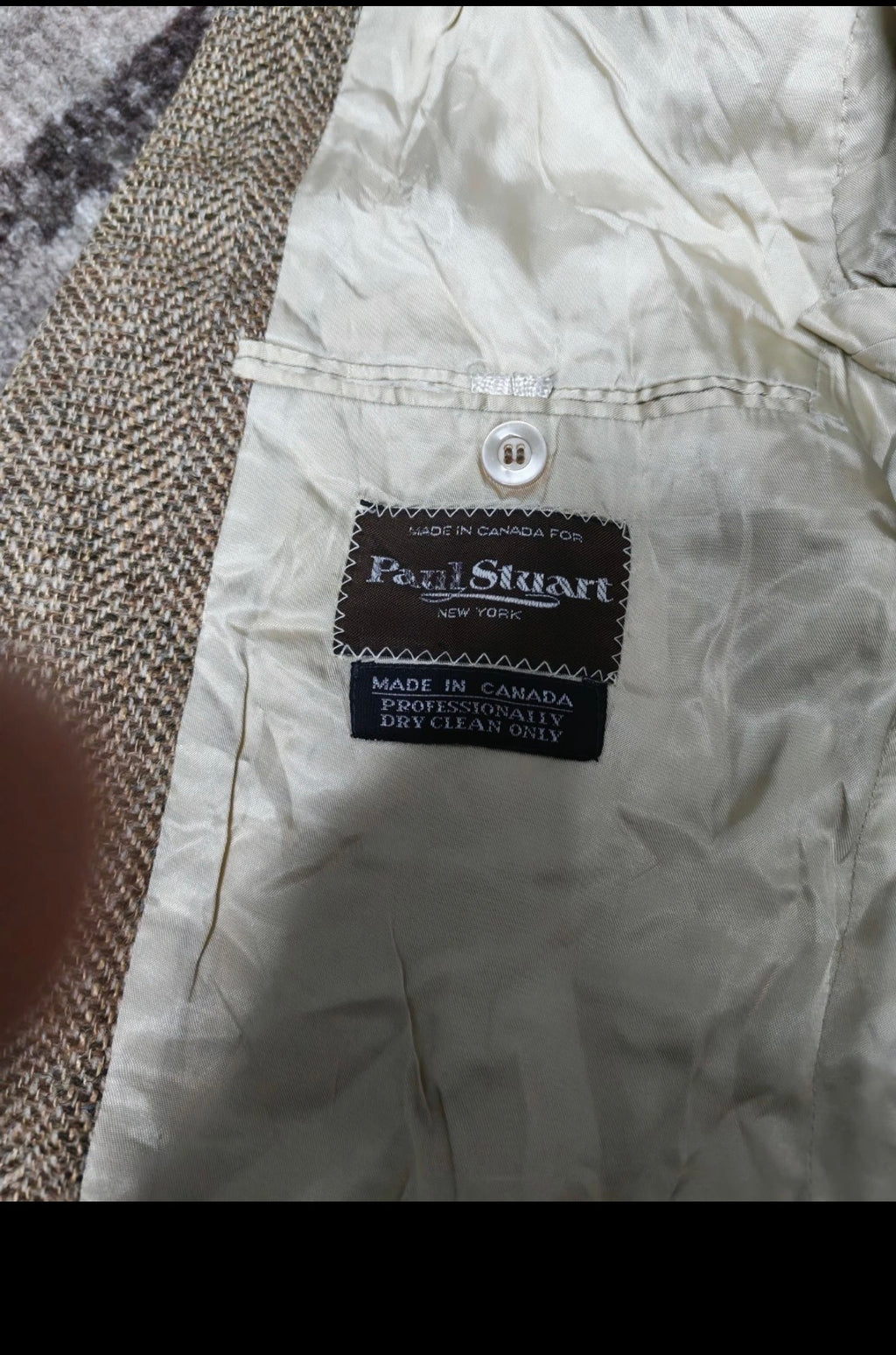 Vintage Paul Stuart pure wool tweed herringbone hunting jacket blazer 38R