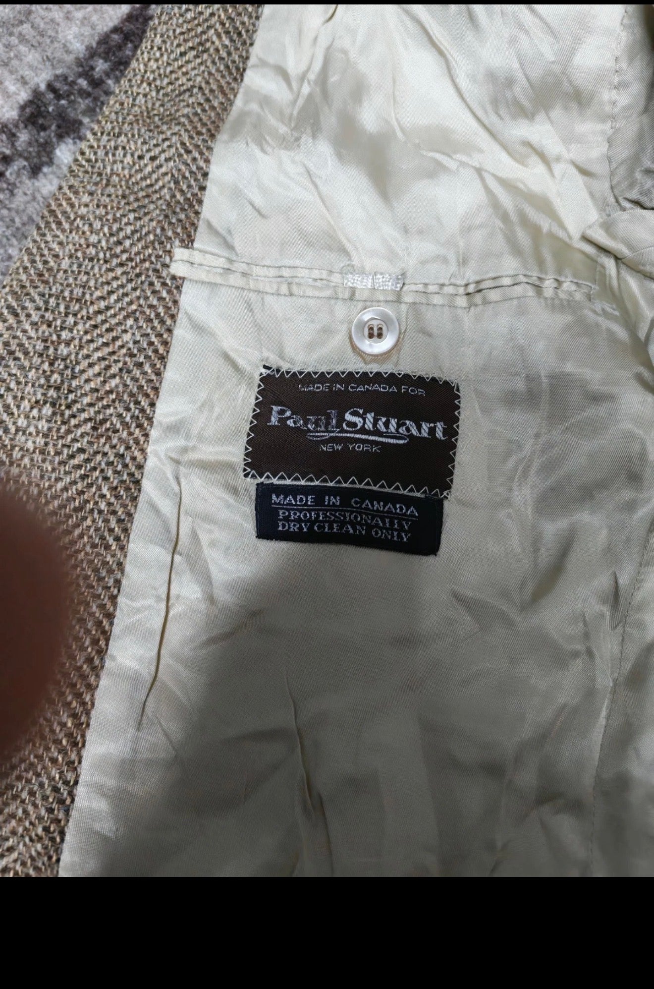 Vintage Paul Stuart pure wool tweed herringbone hunting jacket blazer 38R