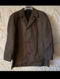 Vintage pure wool classic glen check brown raglan over coat jacket 46R XL