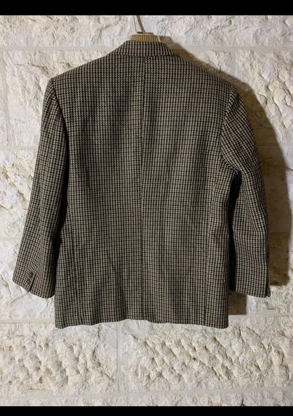Vintage houndstooth pure wool classic bespoke jacket blazer 40S 40R