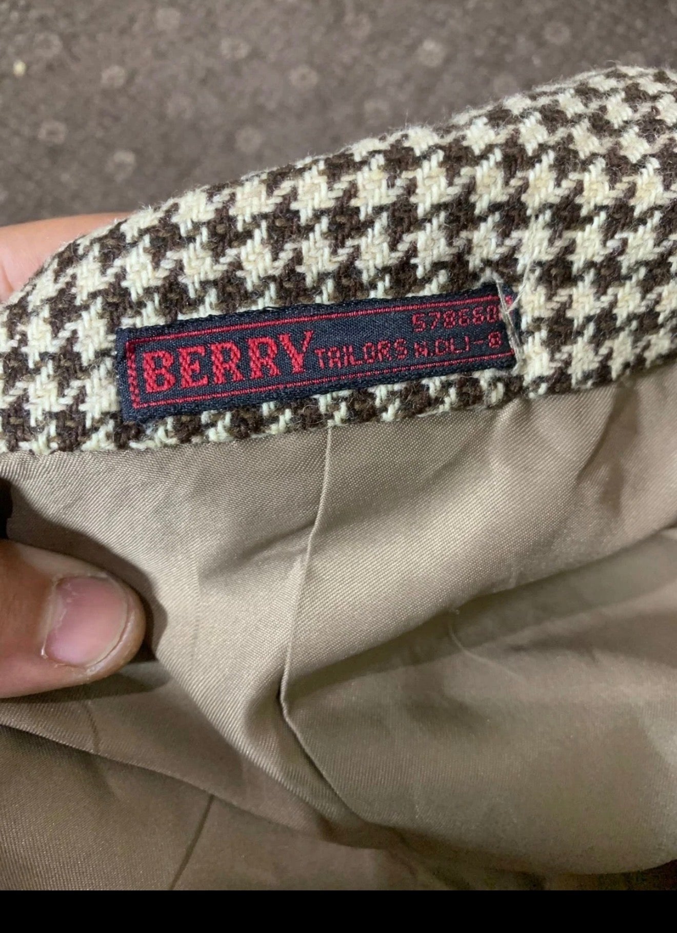 Vintage pure wool handwoven tweed houndstooth db brown jacket blazer 40R