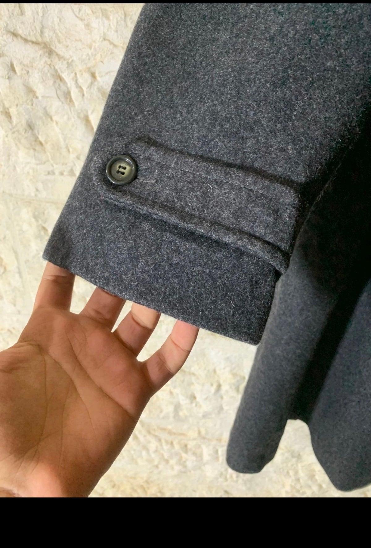 Vintage London Fog woollen wool charcoal double breasted over coat 48R 48L XL