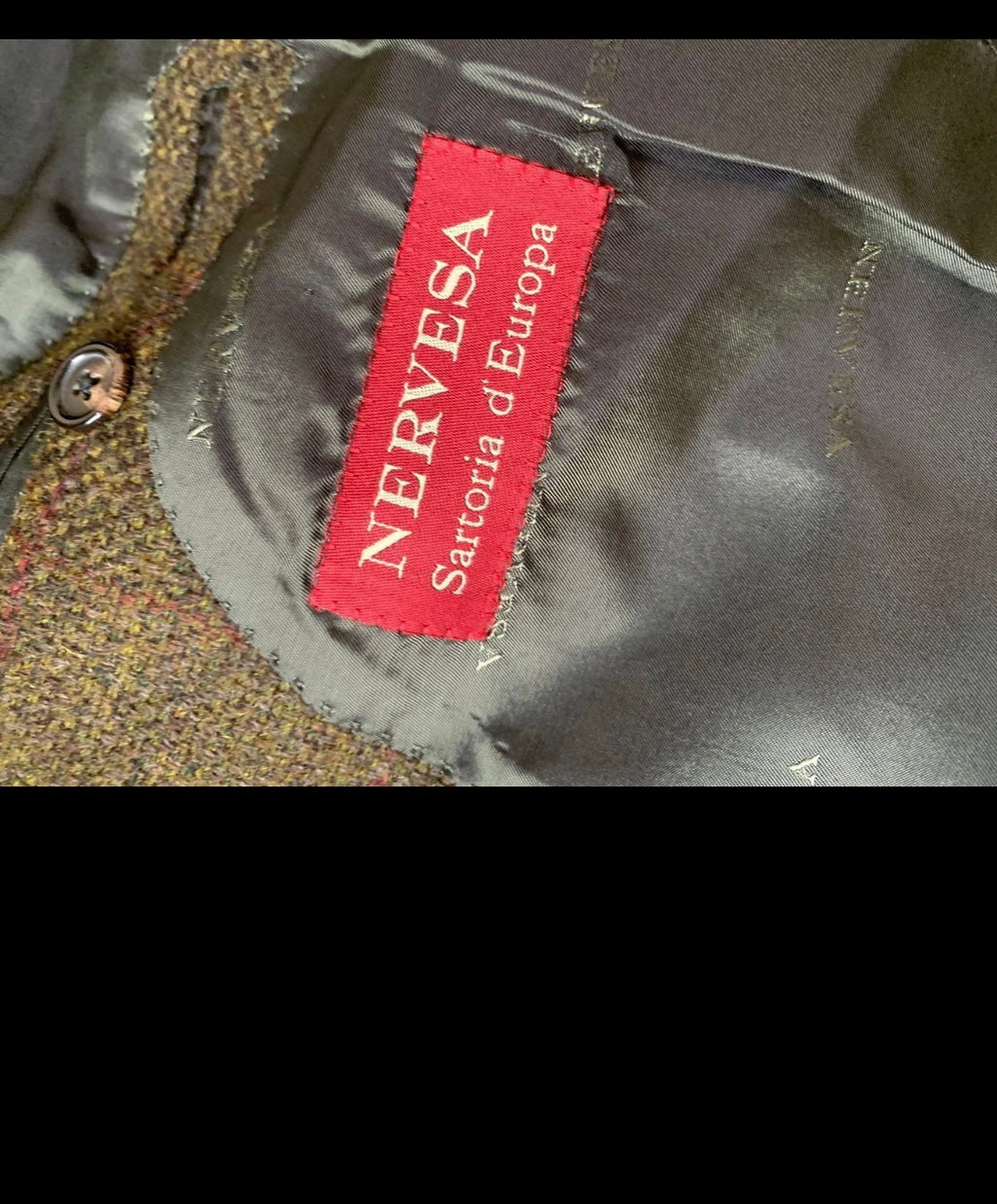 Vintage Nervesa pure wool handwoven tweed Windowpane hunting jacket blazer 40R