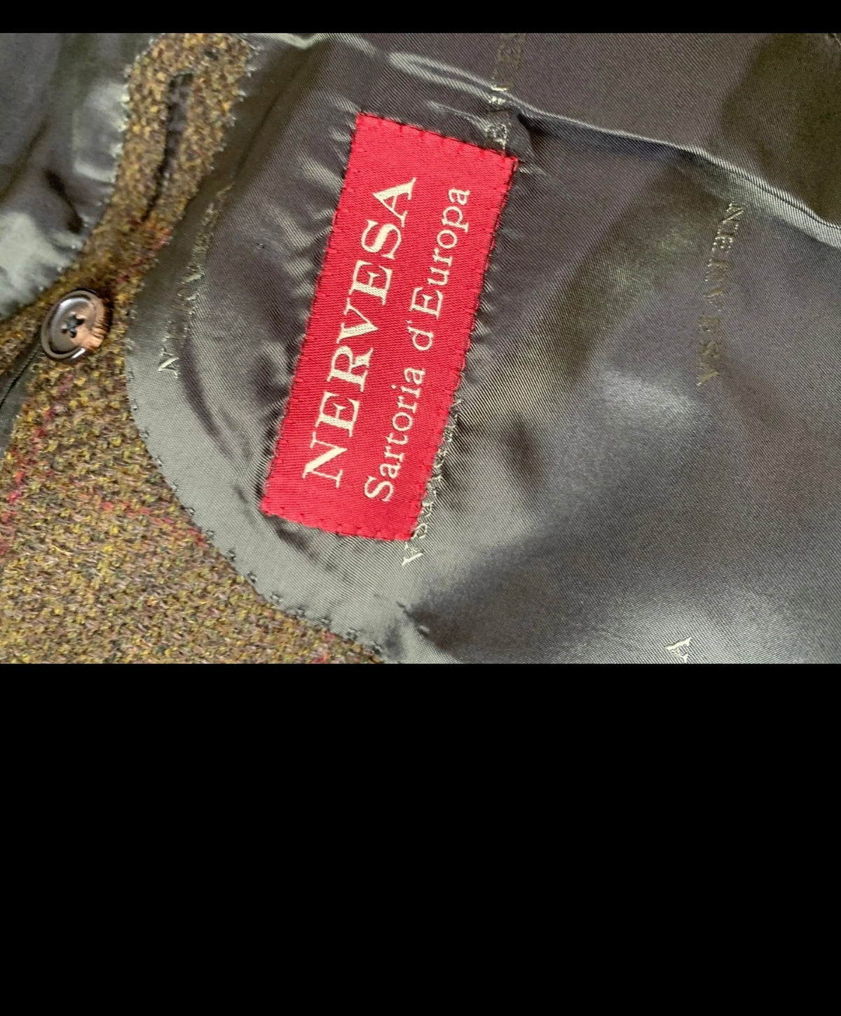 Vintage Nervesa pure wool handwoven tweed Windowpane hunting jacket blazer 40R