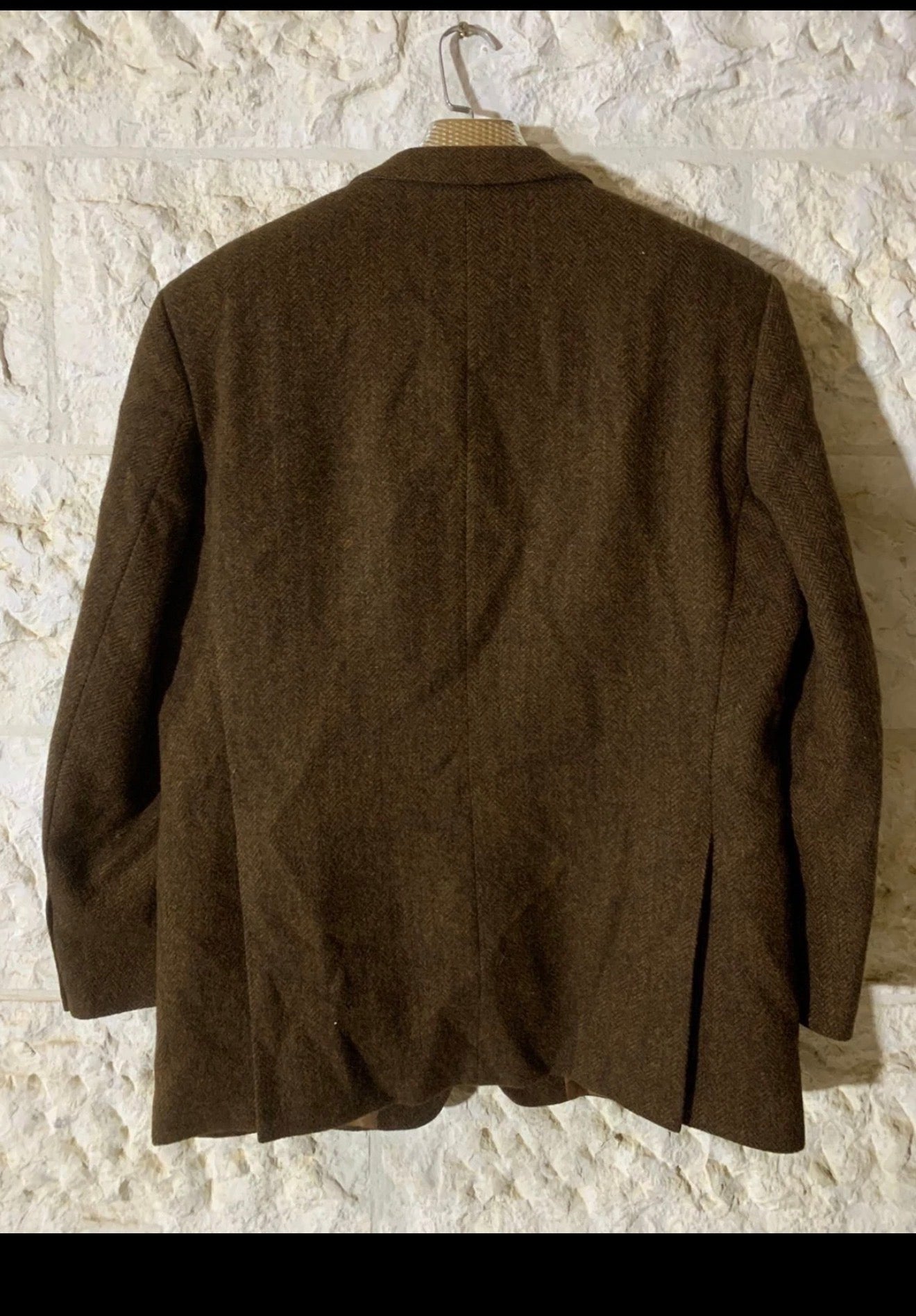 McGregor pure wool handwoven Tweed herringbone brown hunting jacket blazer 44R
