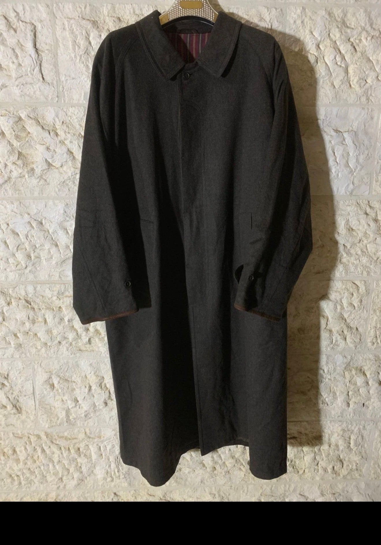 Vintage Amadeus Wool Kidmohair classic greenish brown long over coat 60R 5XL