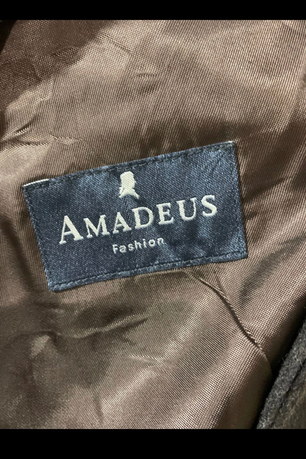 Vintage Amadeus Wool Kidmohair classic greenish brown long over coat 60R 5XL