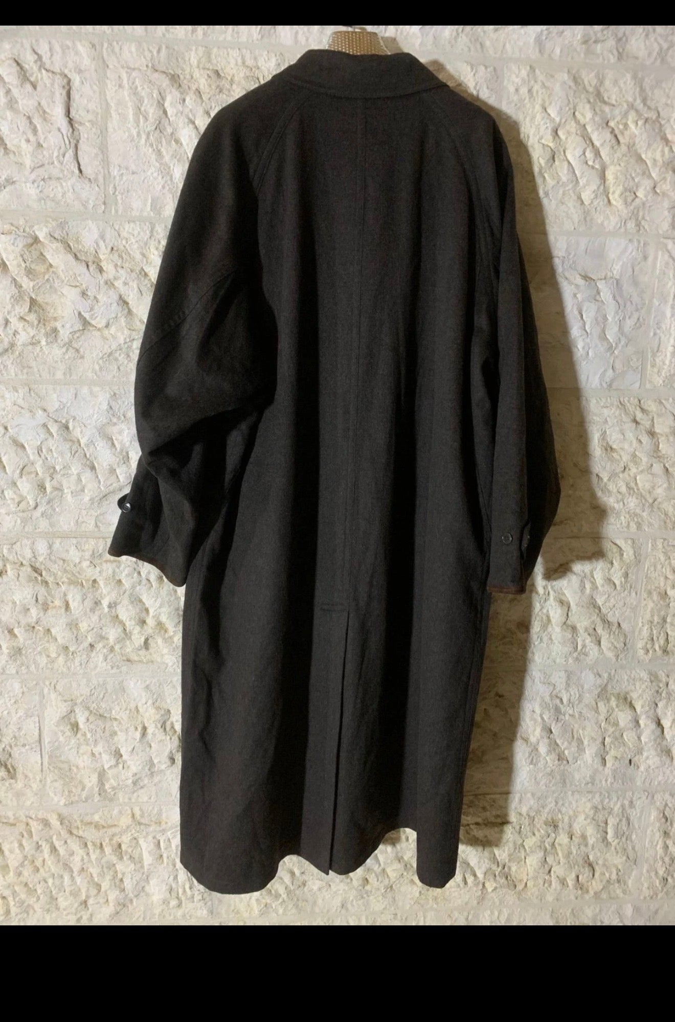 Vintage Amadeus Wool Kidmohair classic greenish brown long over coat 60R 5XL