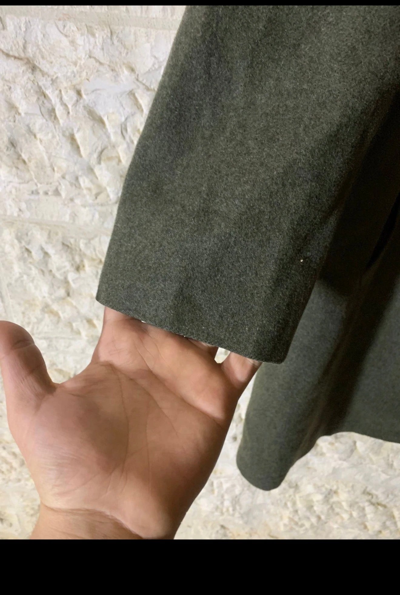 Vintage Loden pure woollen wool tweed olive green over coat 50R 2XL