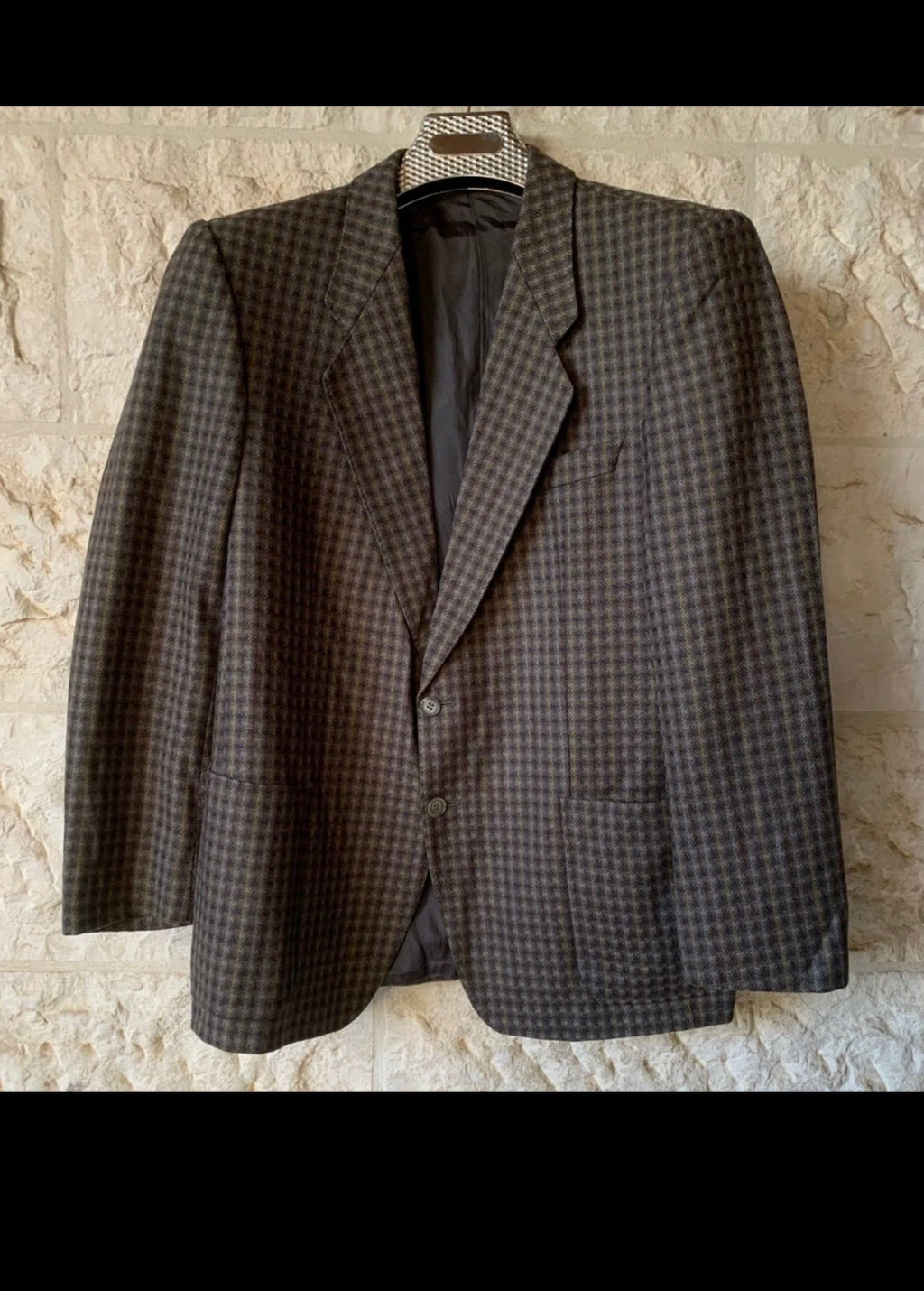 Vintage pure wool camouflage plaid classic unique jacket blazer 40R