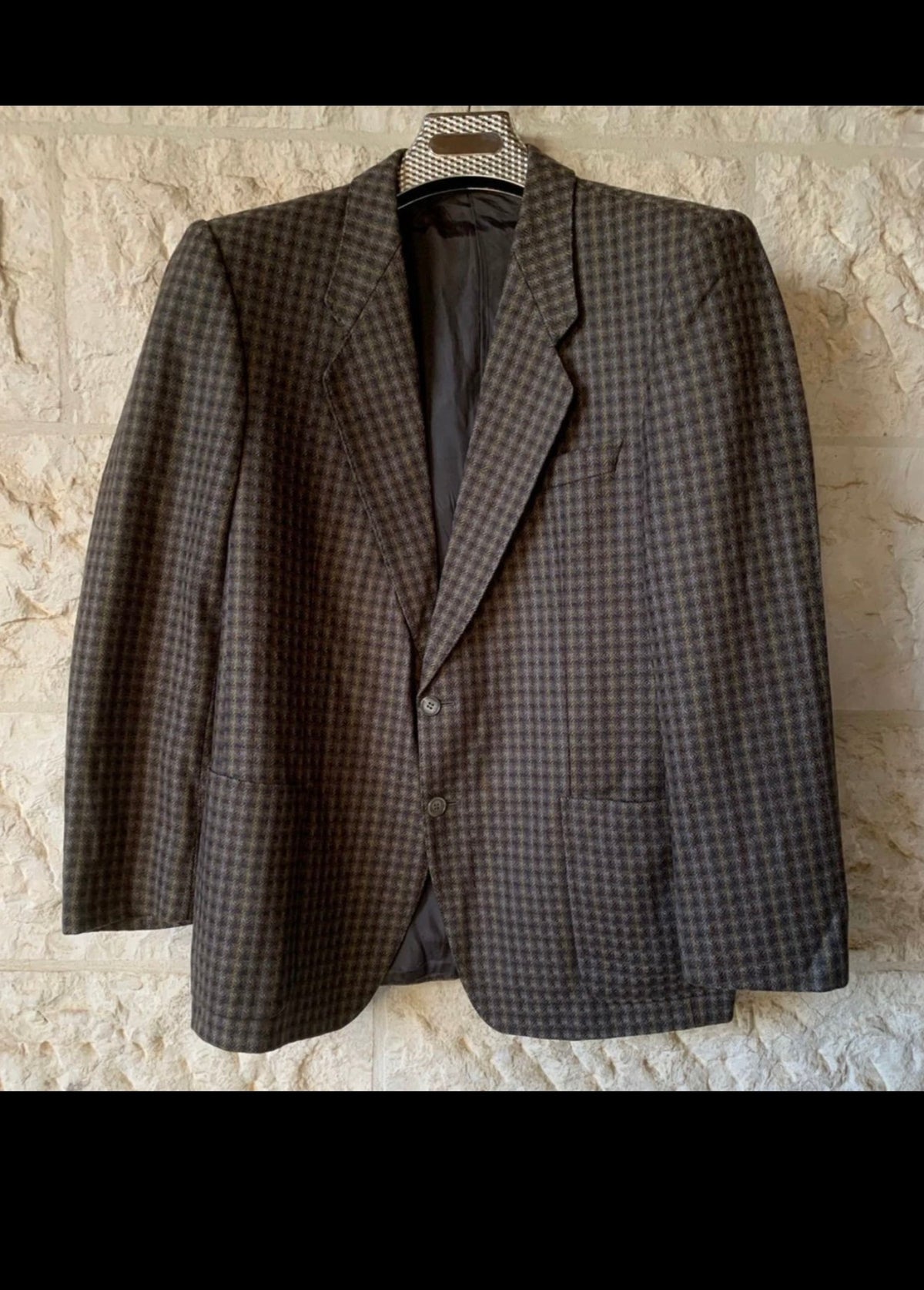 Vintage pure wool camouflage plaid classic unique jacket blazer 40R