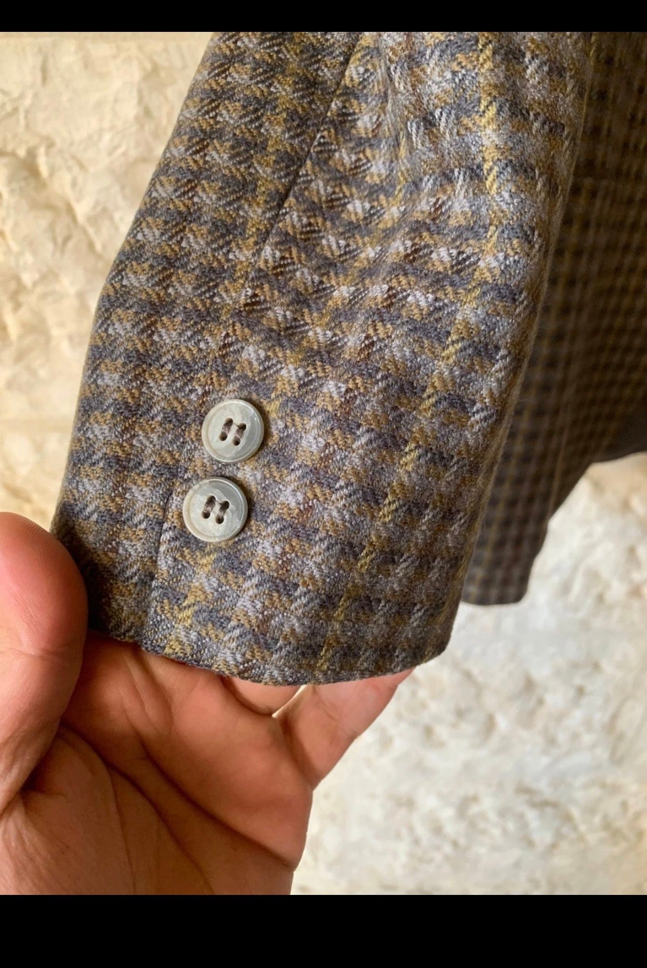 Vintage pure wool camouflage plaid classic unique jacket blazer 40R