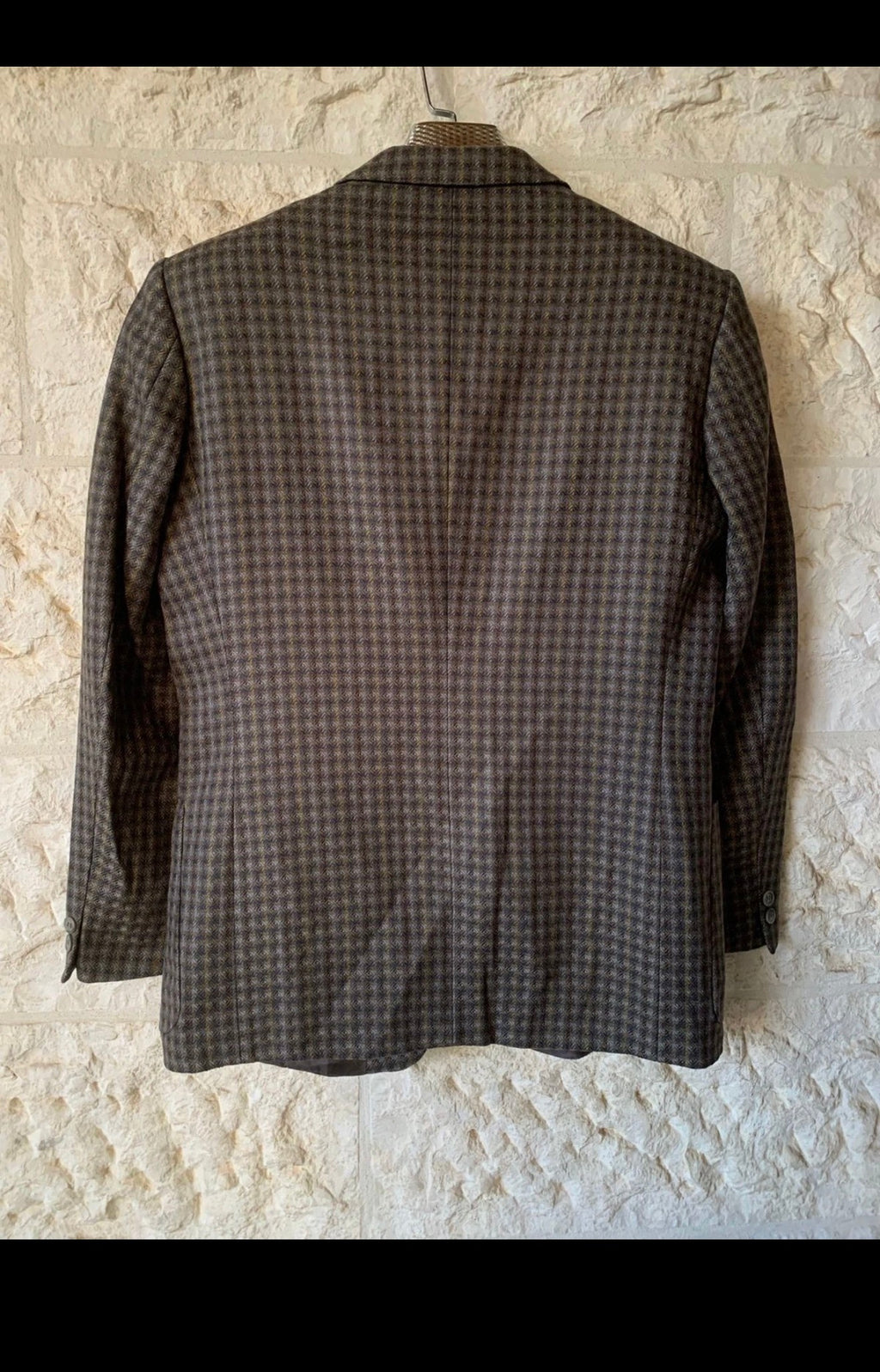 Vintage pure wool camouflage plaid classic unique jacket blazer 40R