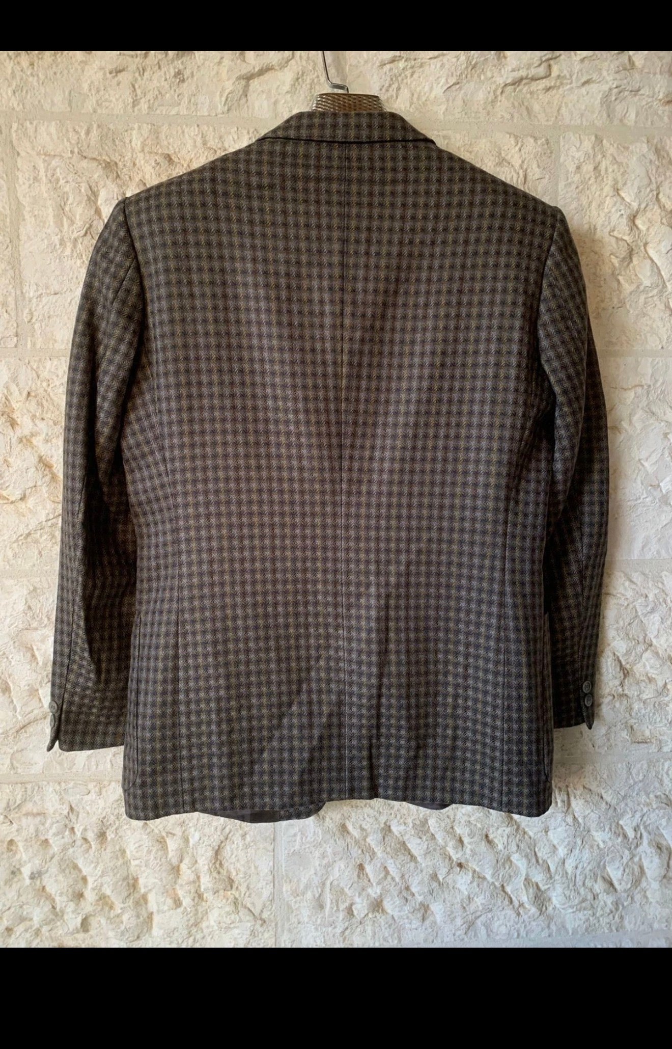 Vintage pure wool camouflage plaid classic unique jacket blazer 40R