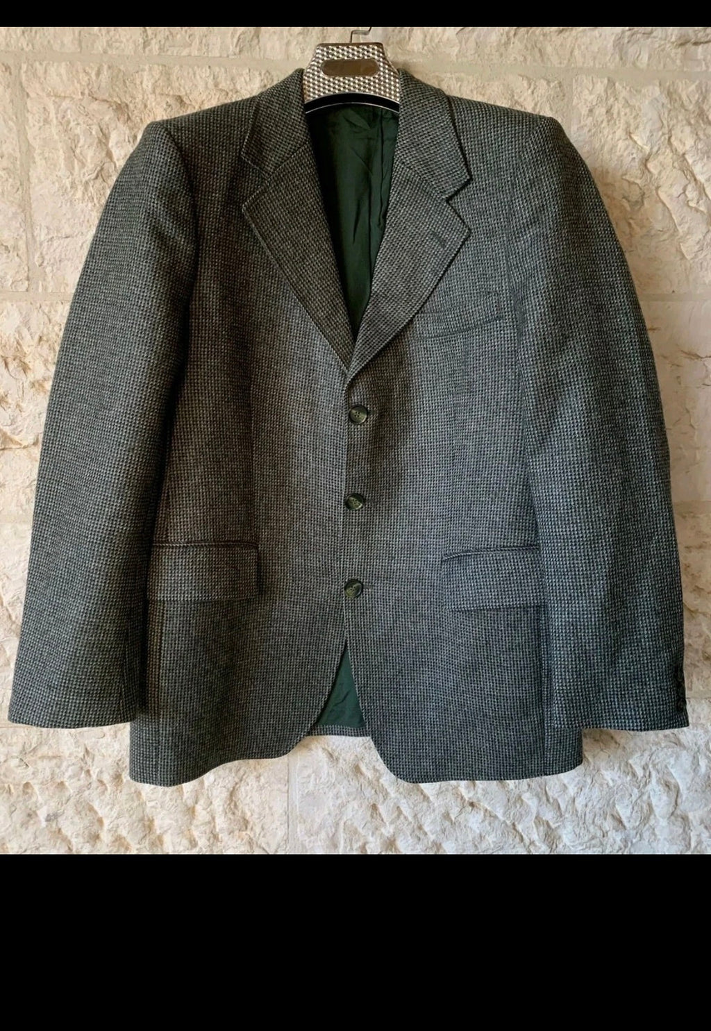 Vintage pure wool handwoven tweed classic camouflage hunting jacket blazer 38R