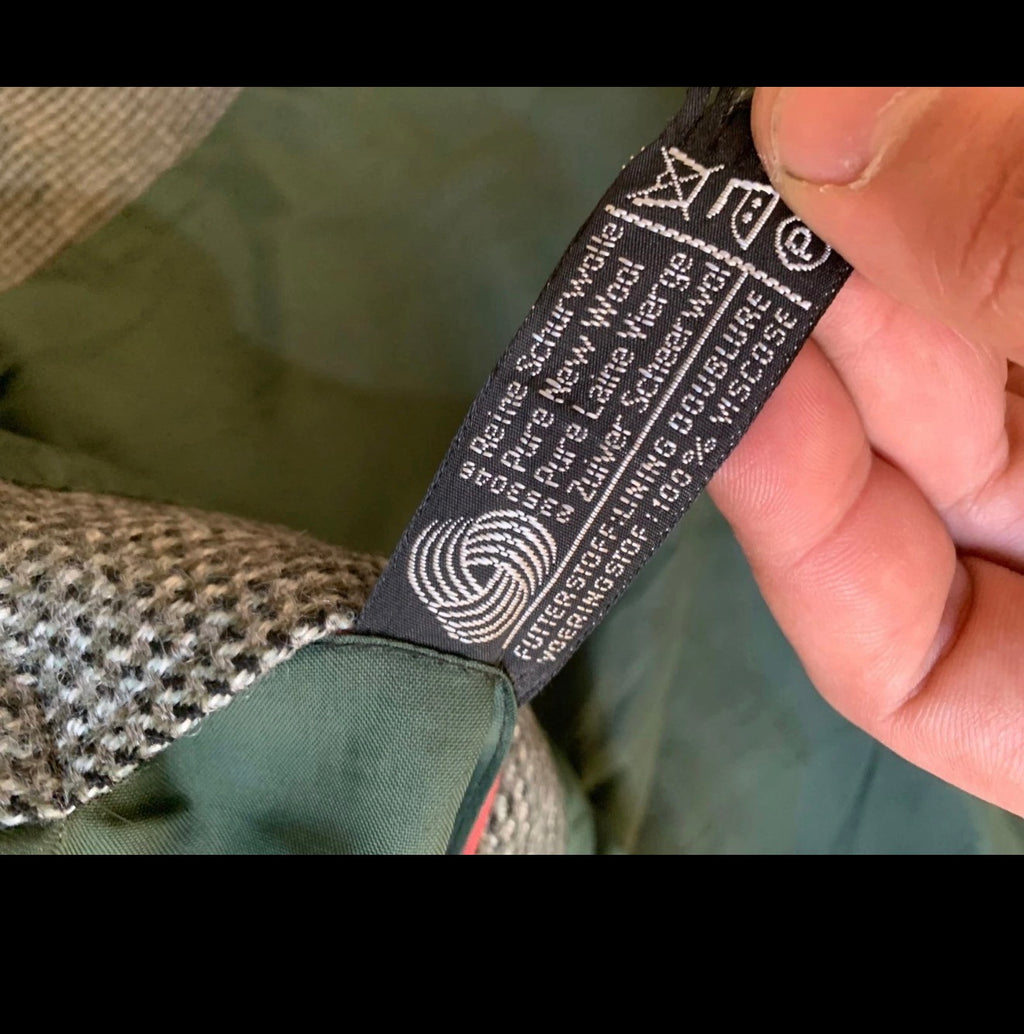 Vintage pure wool handwoven tweed classic camouflage hunting jacket blazer 38R