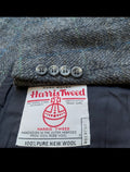 Harris Tweed handwoven pure wool Windowpane charcoal hunting jacket blazer 44R