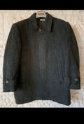 Vintage Wool Mohair blend classic olive green over coat jacket 46R XL