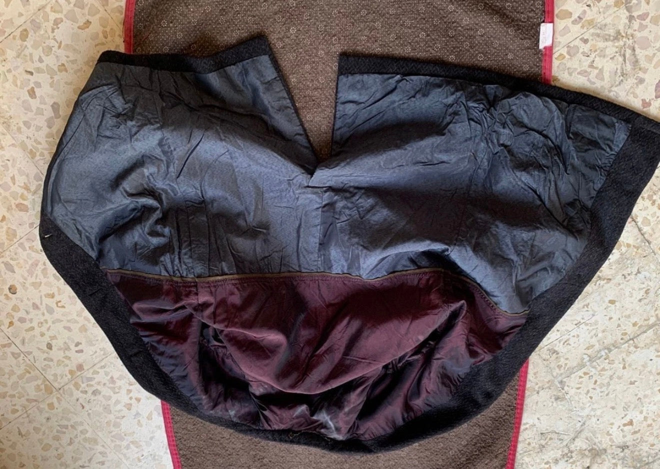 1970s Vintage Wool Mohair blend classic charcoal herringbone over coat 42R 42S