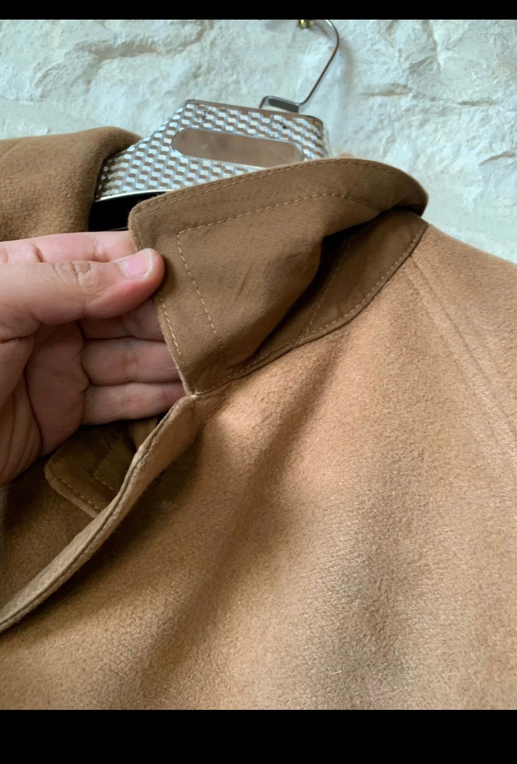 Vintage Wool Cashmere blend classic brown raglan over coat 44R 46R