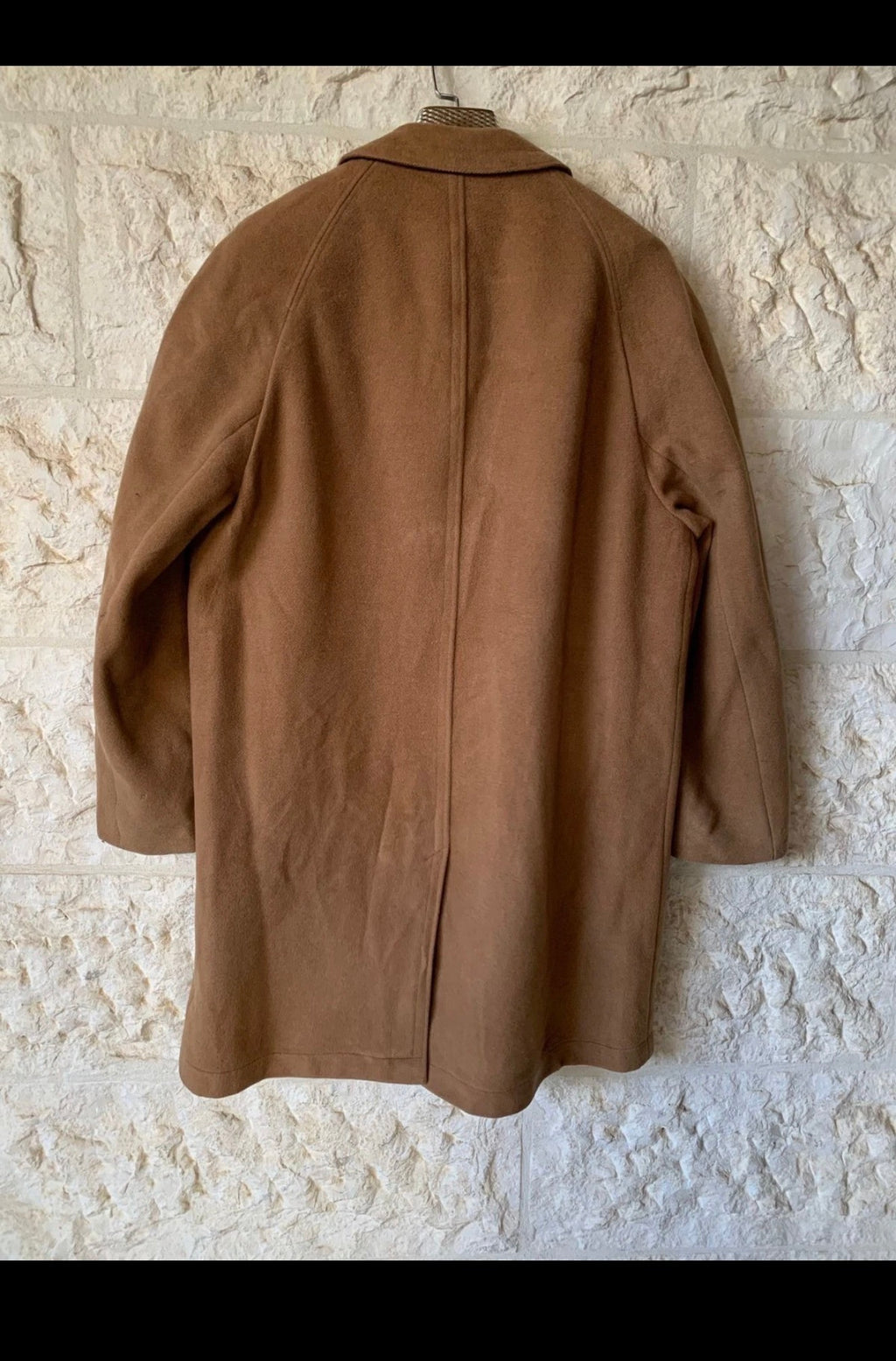 Vintage Wool Cashmere blend classic brown raglan over coat 44R 46R