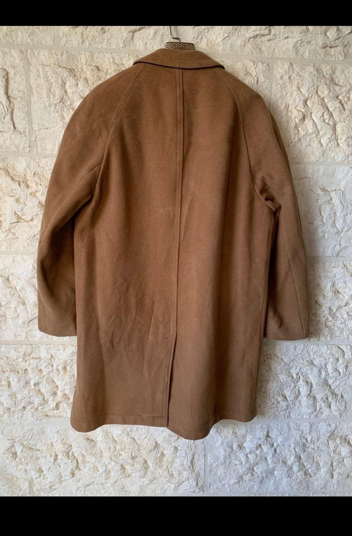 Vintage Wool Cashmere blend classic brown raglan over coat 44R 46R