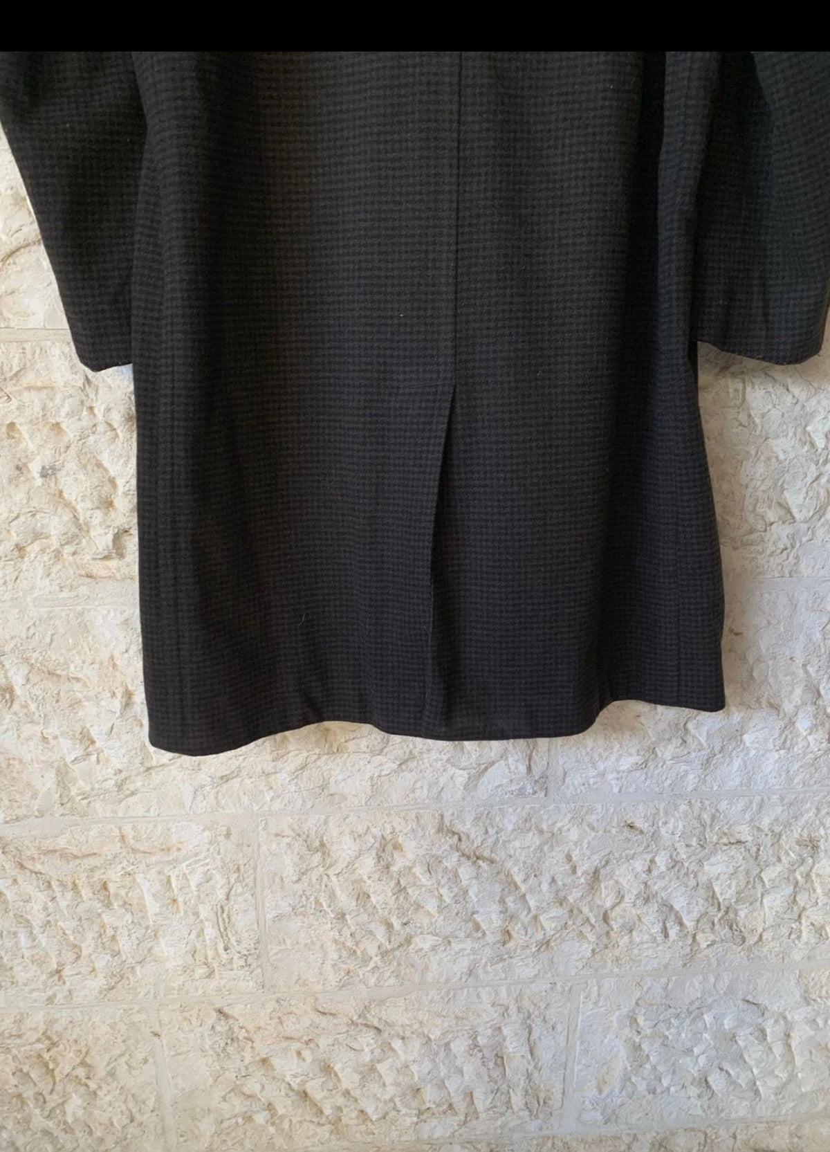 1970s Vintage pure wool houndstooth classic brown raglan over coat 48R XL