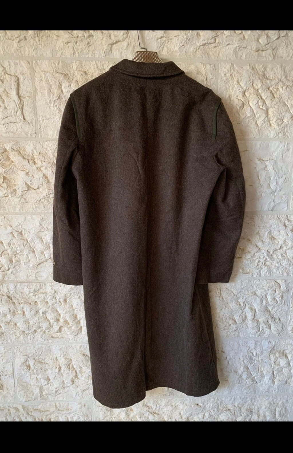 Vintage Distler Tiroler Loden wool blend classic brown over coat 46R 46L XL