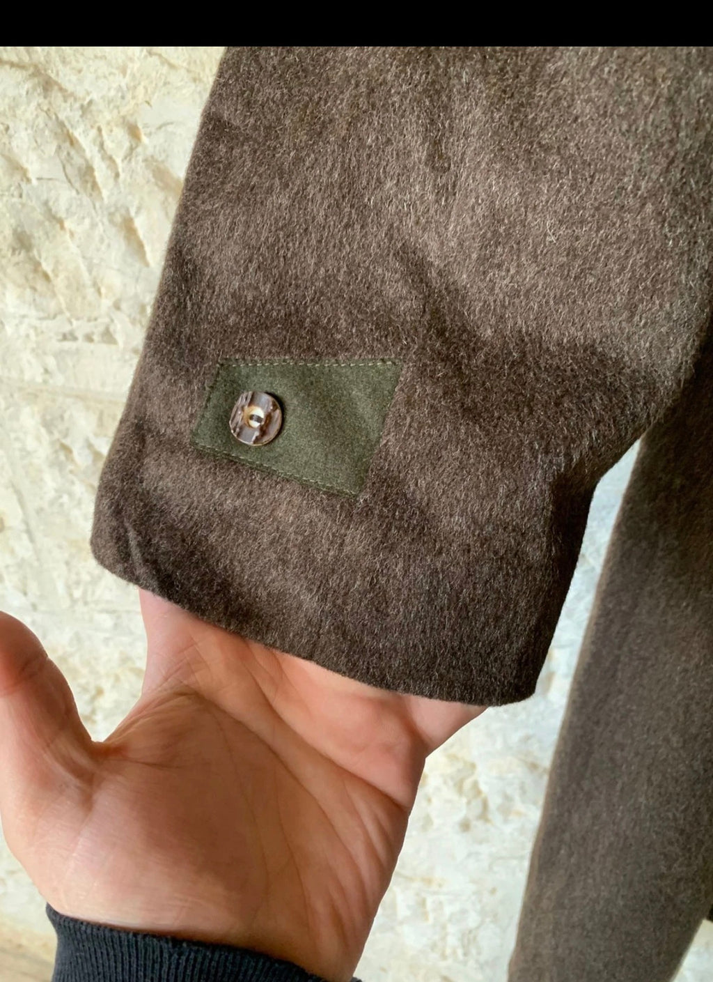 Vintage Distler Tiroler Loden wool blend classic brown over coat 46R 46L XL