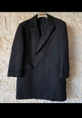 Vintage Monti pure wool handwoven tweed charcoal double breasted over coat 44R