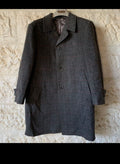 Vintage Armand Thiery Loden pure wool charcoal glen check over coat 42R 42S