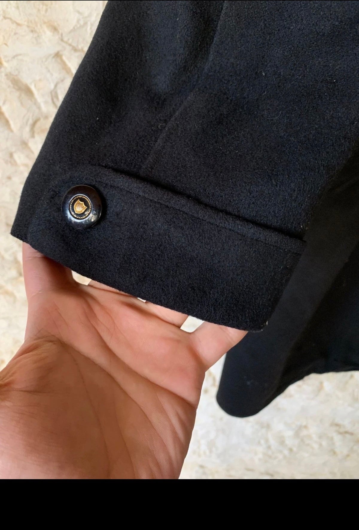1960s Vintage 100% pure cashmere USA union made classic black suit over coat 46R