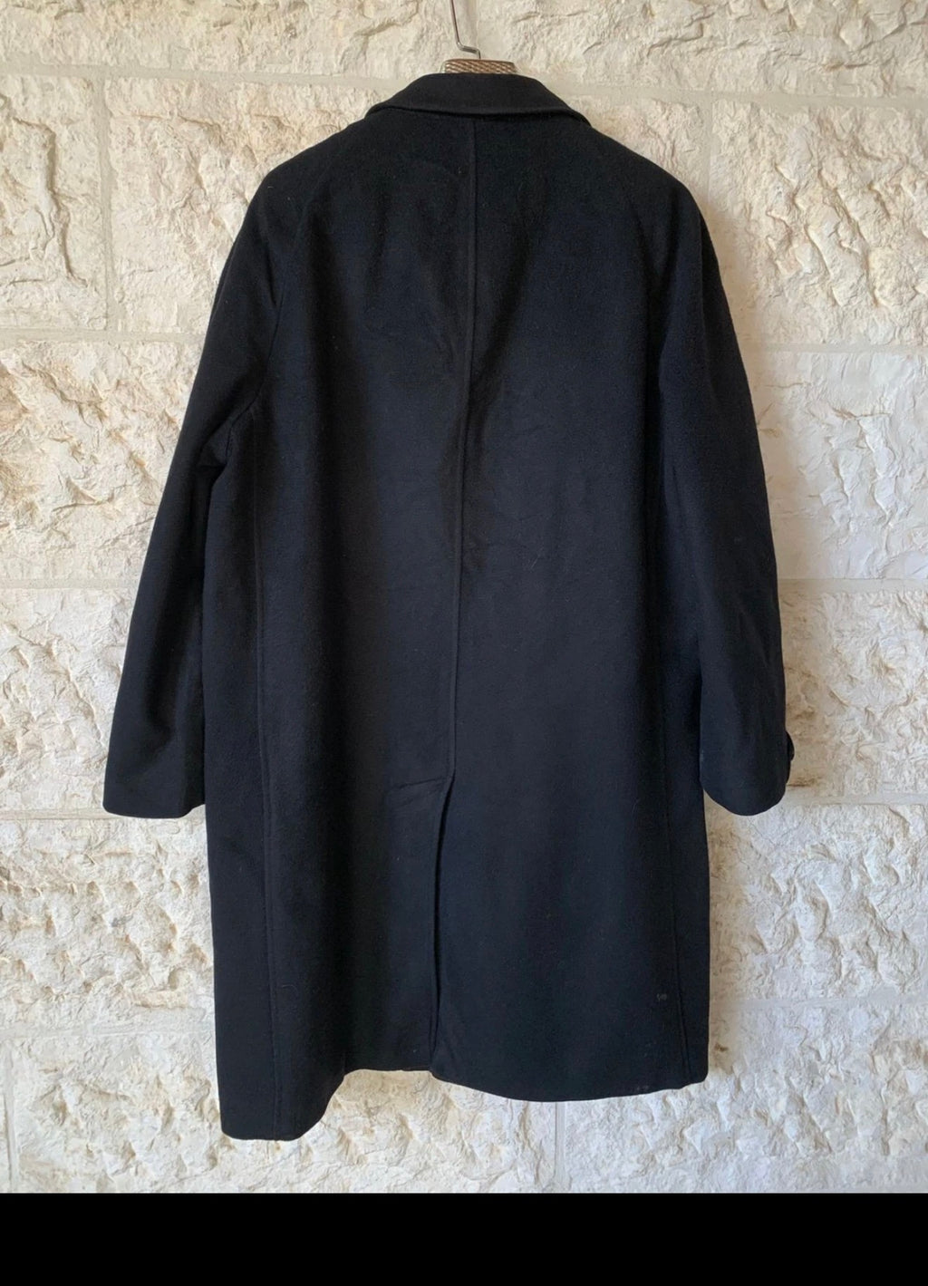 1960s Vintage 100% pure cashmere USA union made classic black suit over coat 46R
