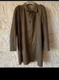 Vintage pure wool glen check raglan double face trench over coat 48R XL