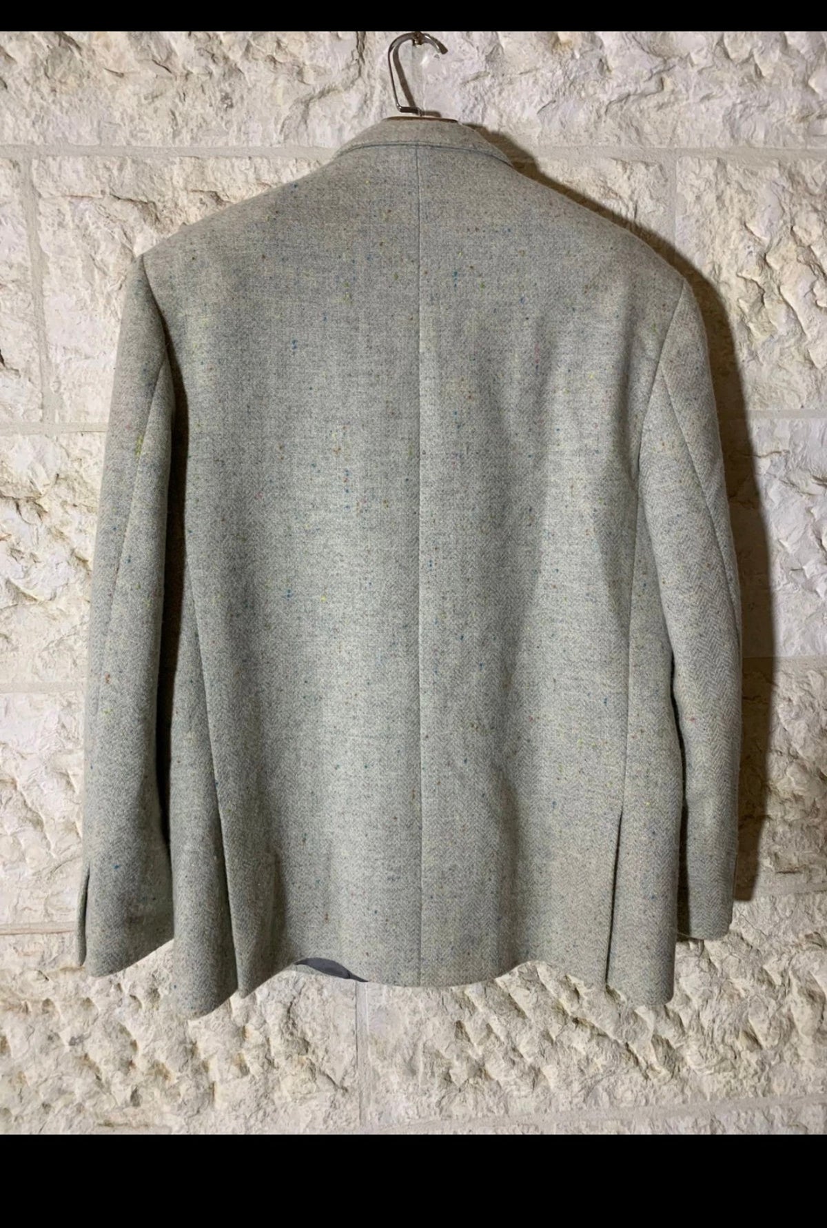 Vintage pure wool handwoven tweed classic hunting jacket blazer 44R 44L