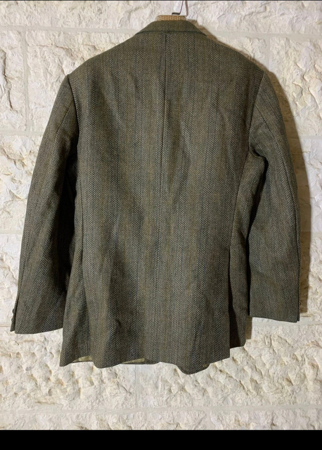 Vintage Daks DD London pure wool tweed herringbone hunting jacket blazer 42R