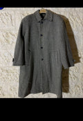 Vintage pure wool handwoven tweed classic gray Italian over coat 52R 2XL
