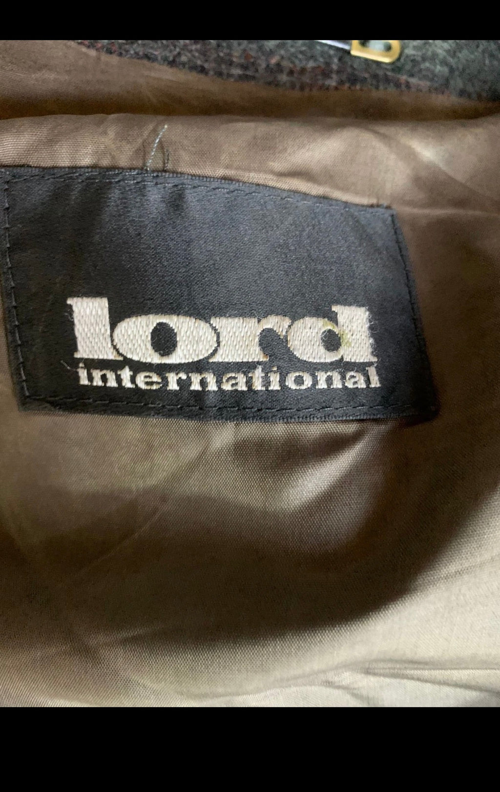 1970s Vintage Lord woollen wool classic glen check green over coat 44R 46R