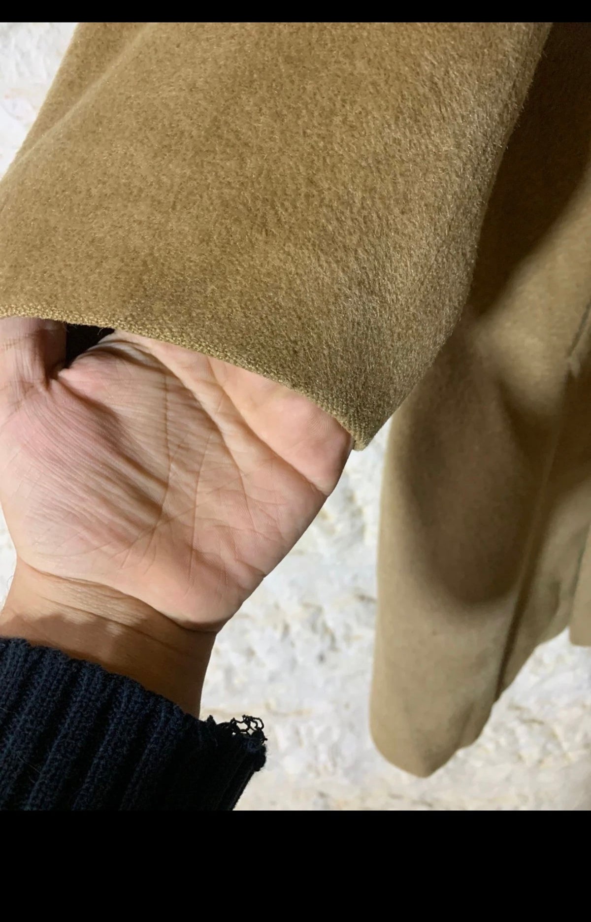 1970s vintage pure wool & camel hair classic beige raglan over coat 44R 44S