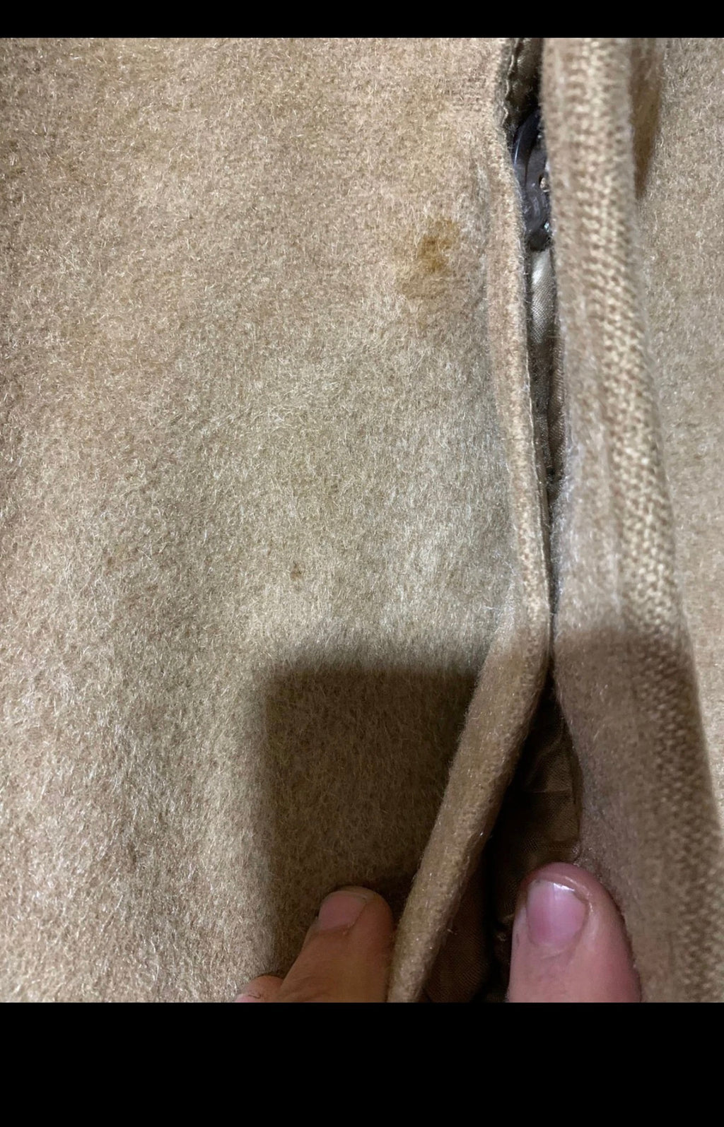 1970s vintage pure wool & camel hair classic beige raglan over coat 44R 44S