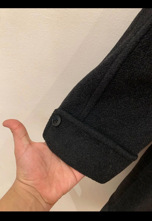 1950s Vintage Burton tailored pure heavy wool classic charcoal over coat 44R 44L