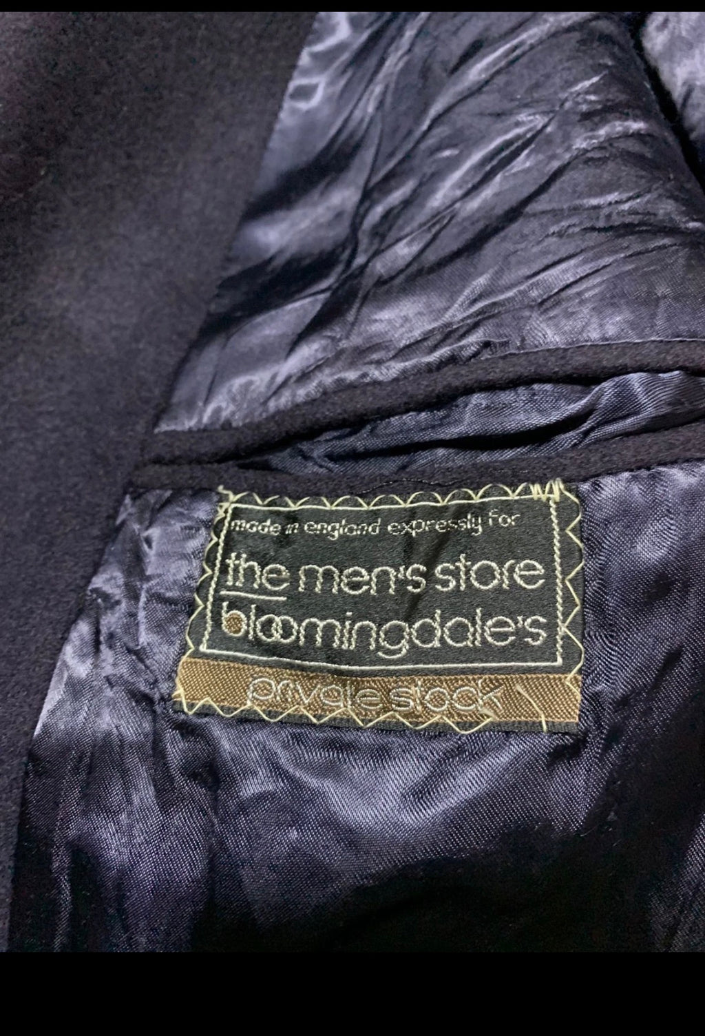 Vintage 100% pure cashmere classic navy suit top over coat 44R