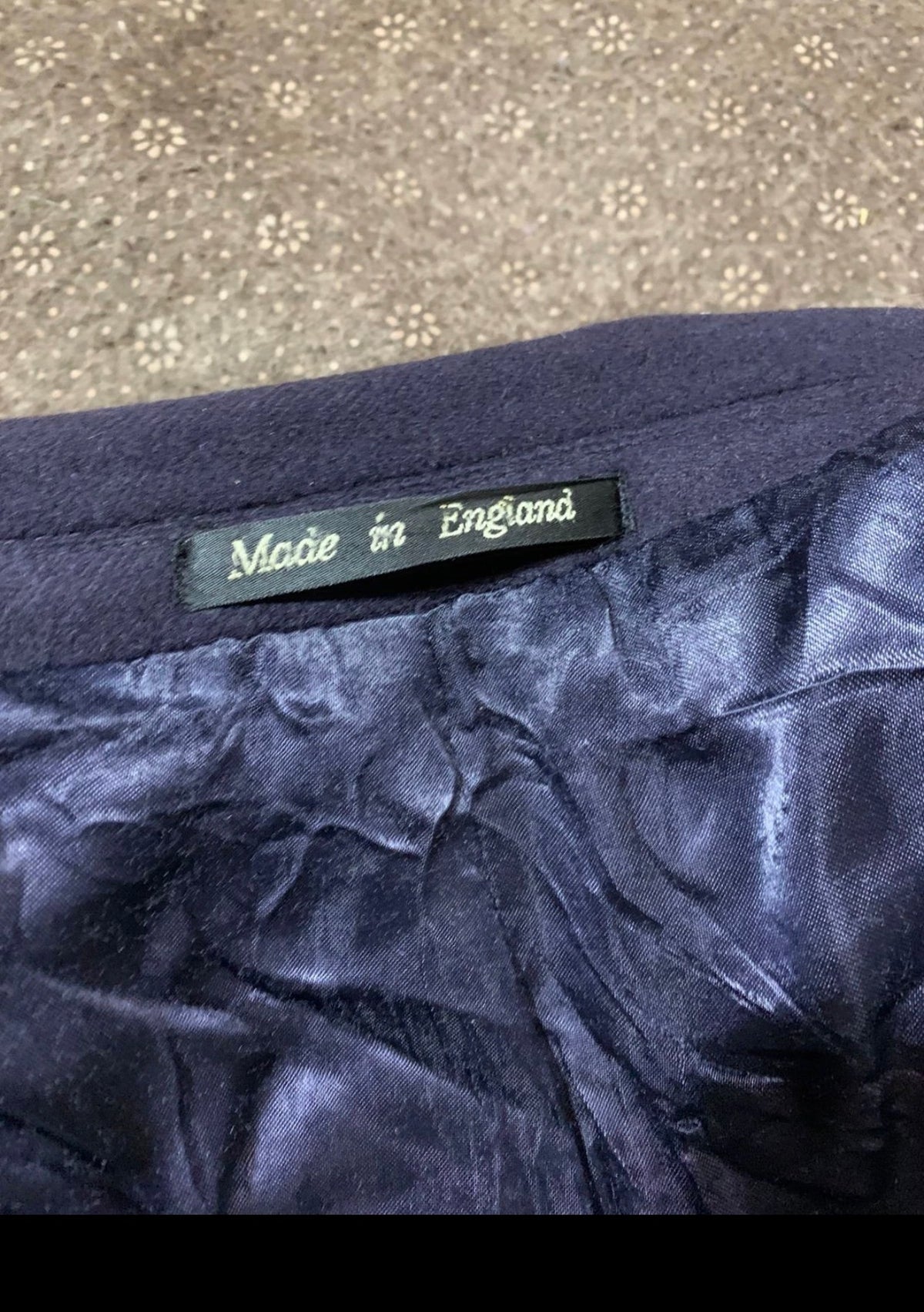 Vintage 100% pure cashmere classic navy suit top over coat 44R