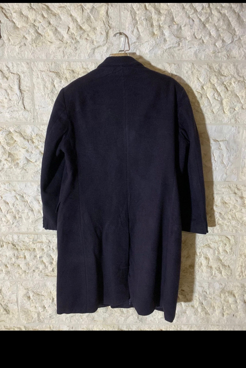 Vintage 100% pure cashmere classic navy suit top over coat 44R
