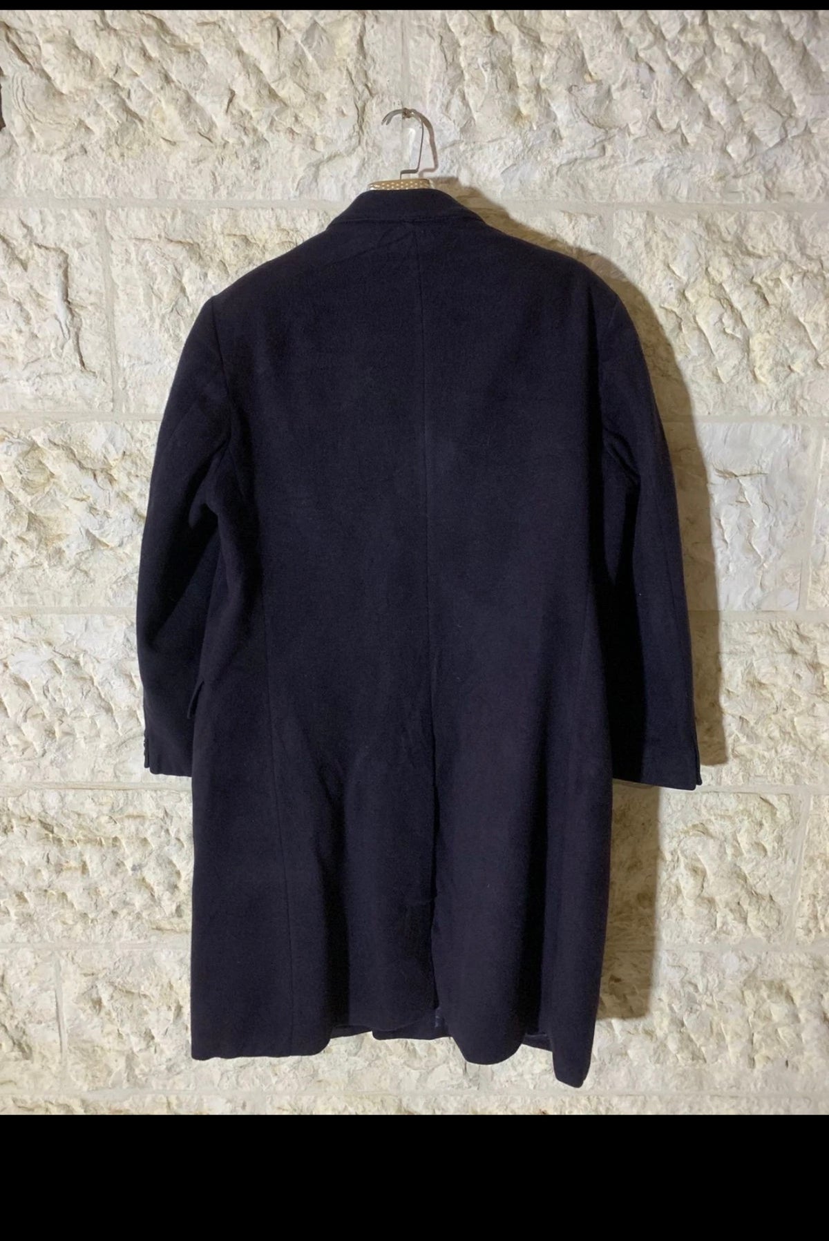 Vintage 100% pure cashmere classic navy suit top over coat 44R