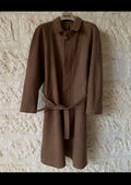 Vintage Wool Cashmere blend classic belted brown raglan over coat 46R 48R XL