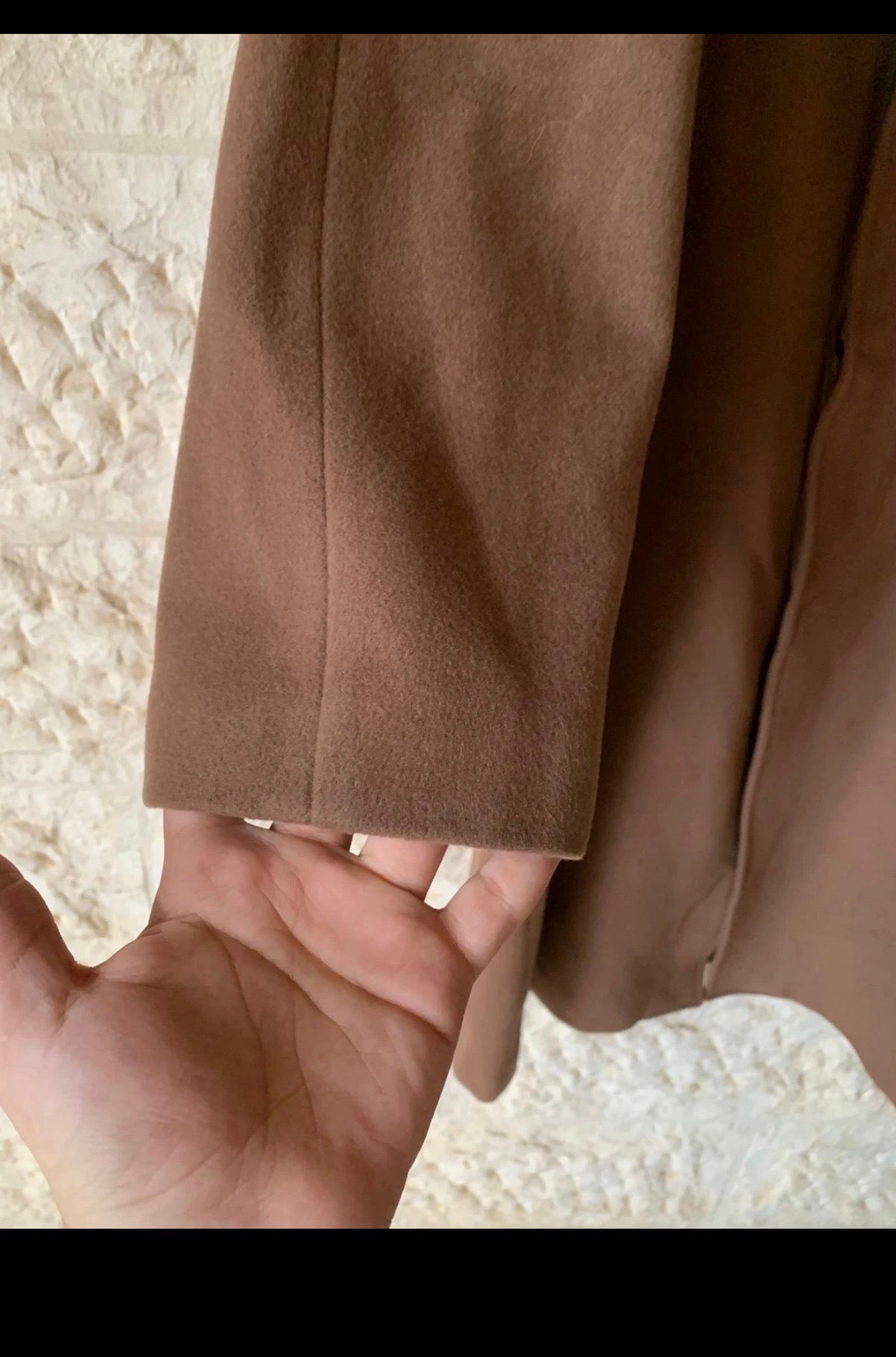 Vintage Wool Cashmere blend classic belted brown raglan over coat 46R 48R XL