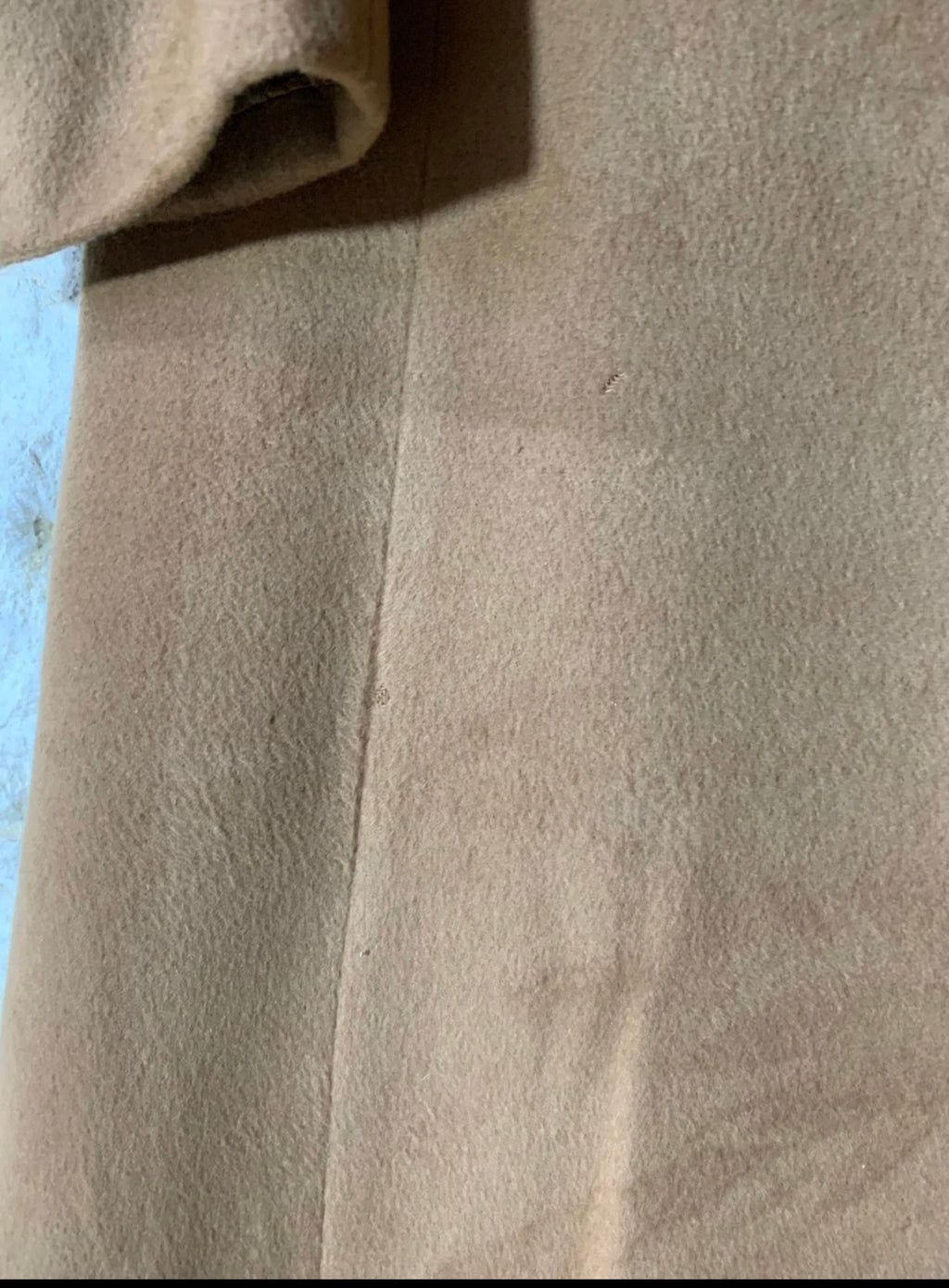 Vintage handtailored bespoke Wool Cashmere classic brown long over coat 46L XL