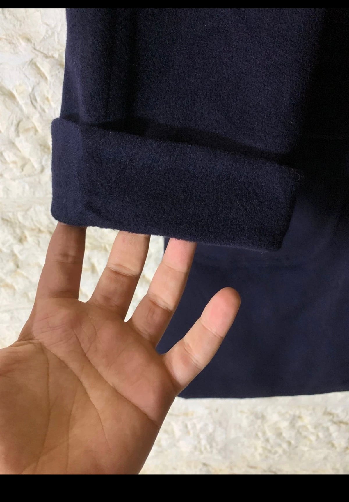 1950s Vintage handtailored bespoke Cashmere classic navy over coat 44R